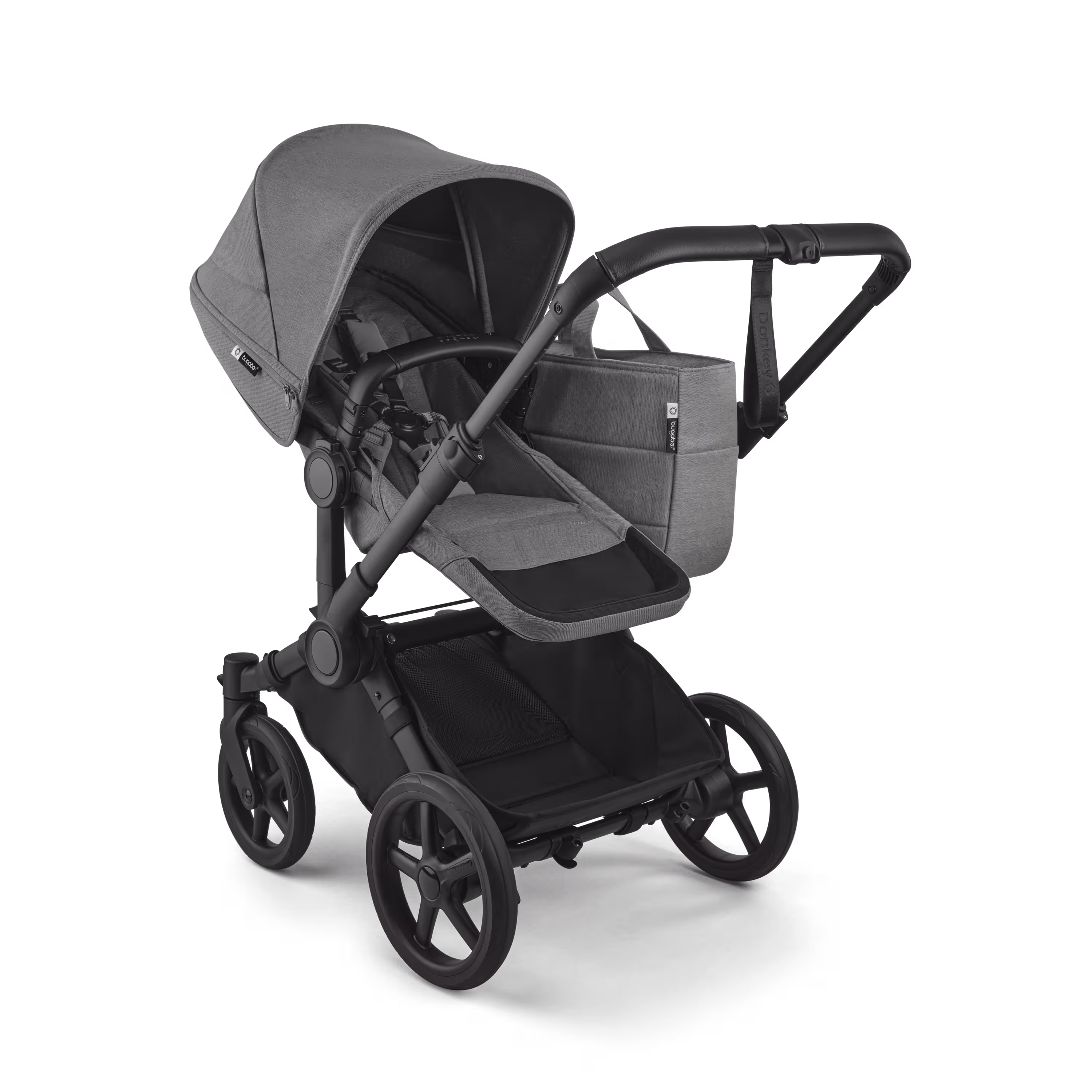 Bugaboo Donkey 6 2-in-1  stroller black base, moon grey fabrics, moon grey sun canopy - Main Modal Image Slide 3 of 10
