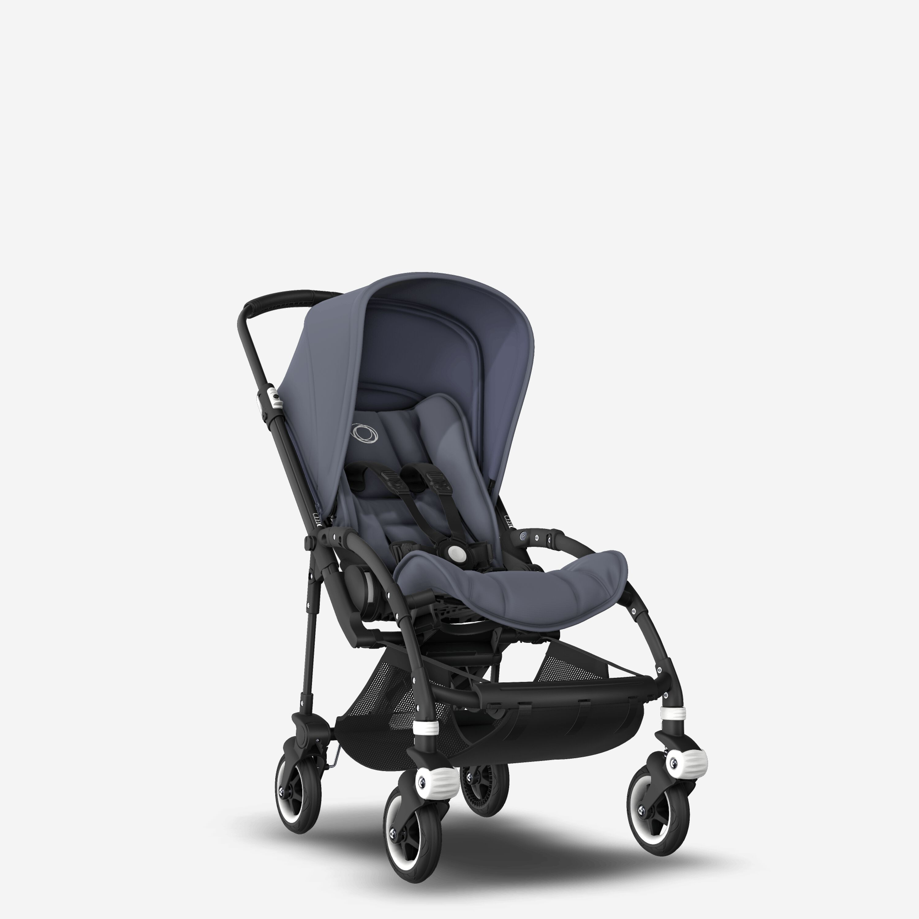 Bugaboo Bee 5 seat stroller steel blue sun canopy, steel blue fabrics, black base - Main Modal Image Slide 1 of 6