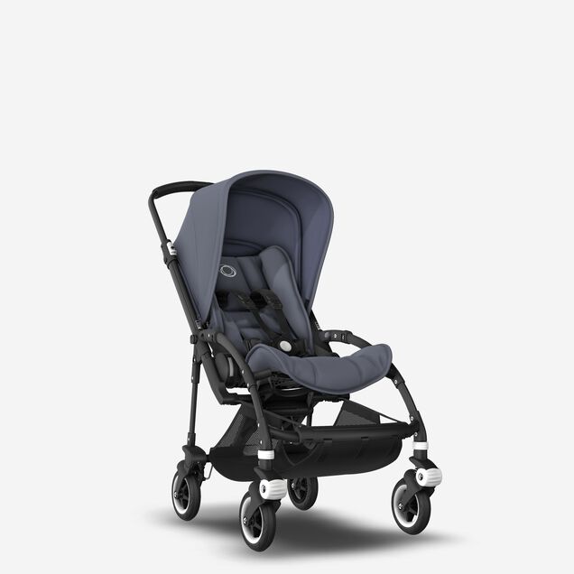 Bugaboo Bee 5 seat stroller steel blue sun canopy, steel blue fabrics, black base - Main Image Slide 1 of 6
