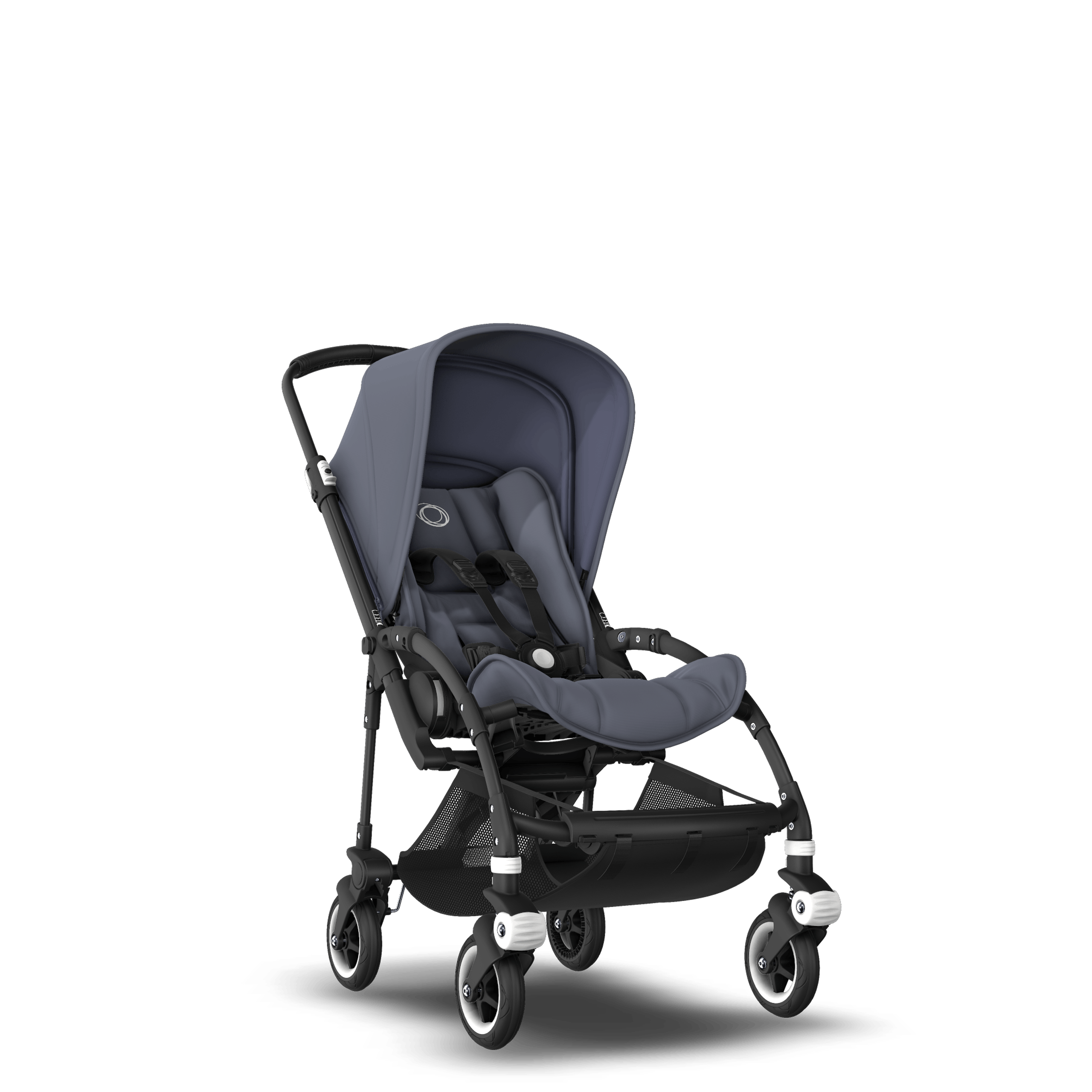 Bugaboo Bee 5 seat stroller steel blue sun canopy, steel blue fabrics, black base - Thumbnail Slide 1 of 6
