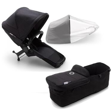 Refurbished Bugaboo Donkey3 twin extension compl BLACK/BLACK-BLACK