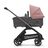 Vista laterale del passeggino con navicella Bugaboo Dragonfly con telaio graphite, tessuti grey melange e cappottina morning pink. - Thumbnail Slide 3 of 16