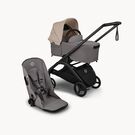 Bugaboo Dragonfly Plus 2-in-1 stroller black base, grey melange fabrics, desert taupe sun canopy