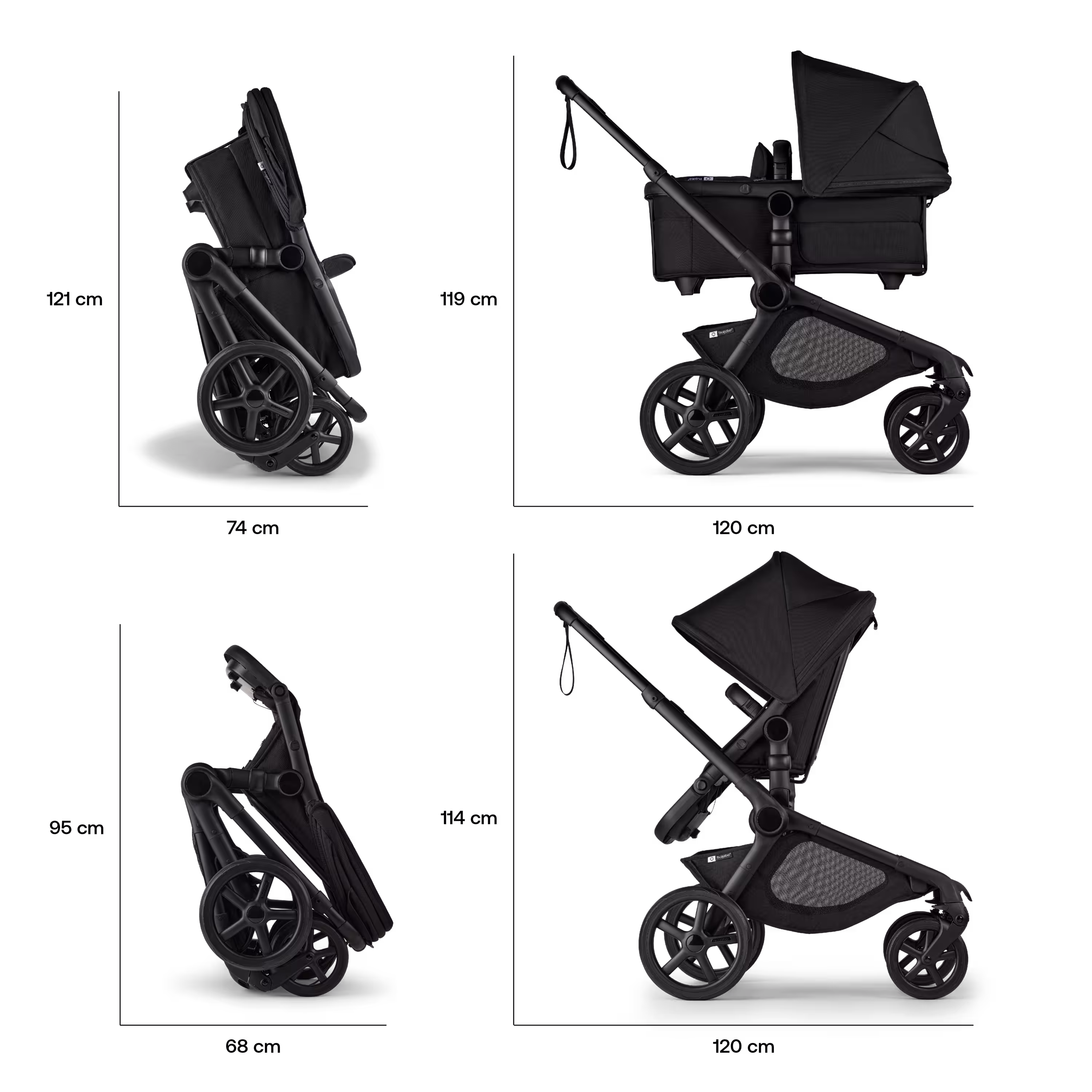 Bugaboo Kangaroo 2-in-1 stroller black base, desert taupe fabrics, desert taupe sun canopy - Main Modal Image Slide 20 of 20
