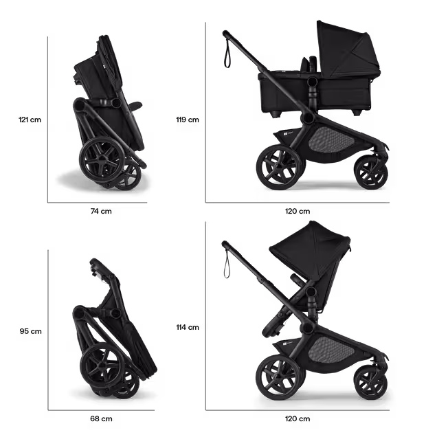 Bugaboo Kangaroo 2-in-1 stroller black base, desert taupe fabrics, desert taupe sun canopy - Main Image Slide 20 of 20