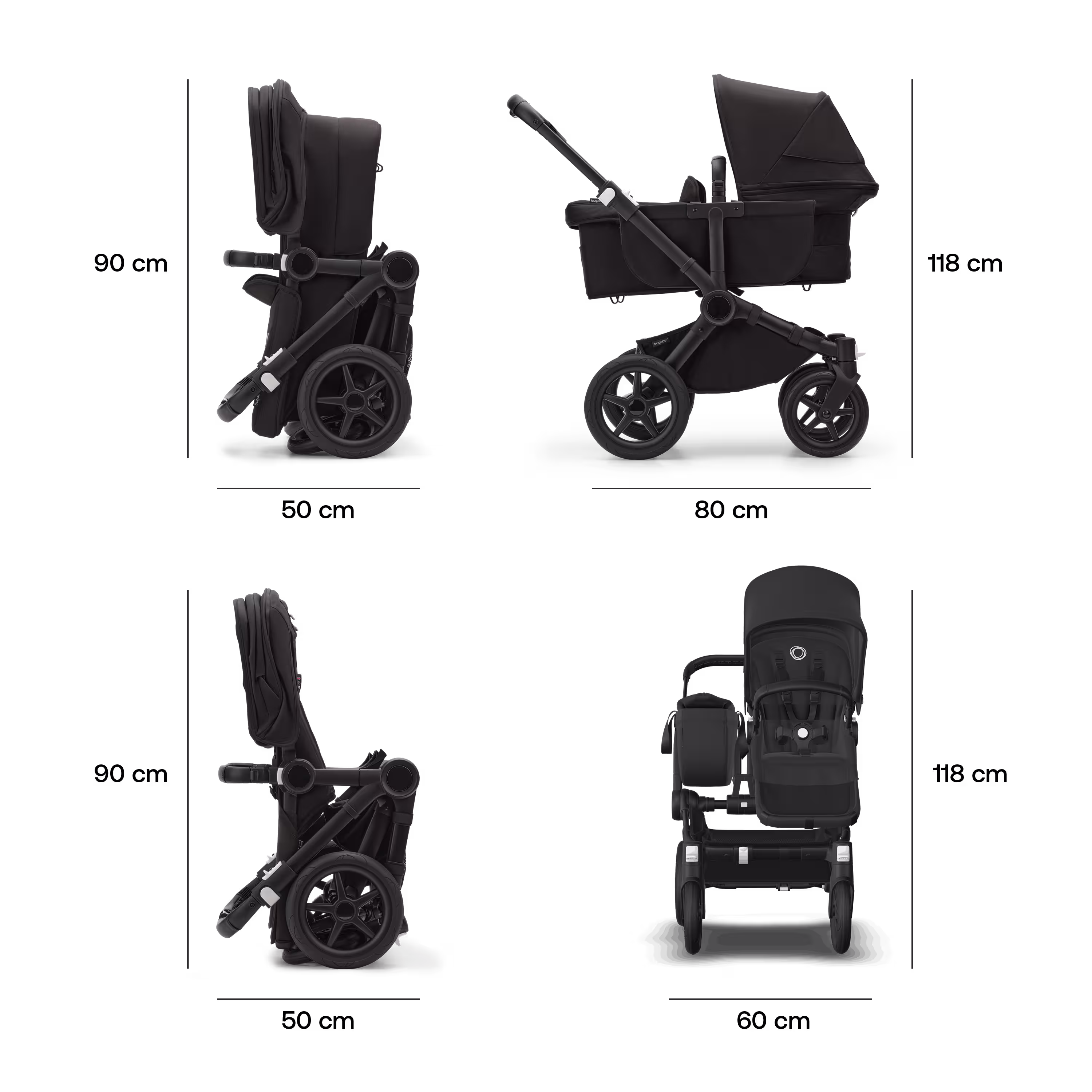 Refurbished Bugaboo Donkey 5 Mono complete GRAPHITE/MIDNIGHT BLACK-MIDNIGHT BLACK - Main Modal Image Slide 7 van 9
