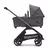 Side view of the Bugaboo Dragonfly bassinet stroller with graphite chassis, grey melange fabrics and grey melange sun canopy. - Thumbnail Slide 3 of 16