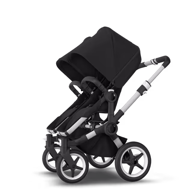 Bugaboo Donkey 3 Twin travel system black sun canopy, black fabrics, aluminium base - Main Image Slide 15 of 15