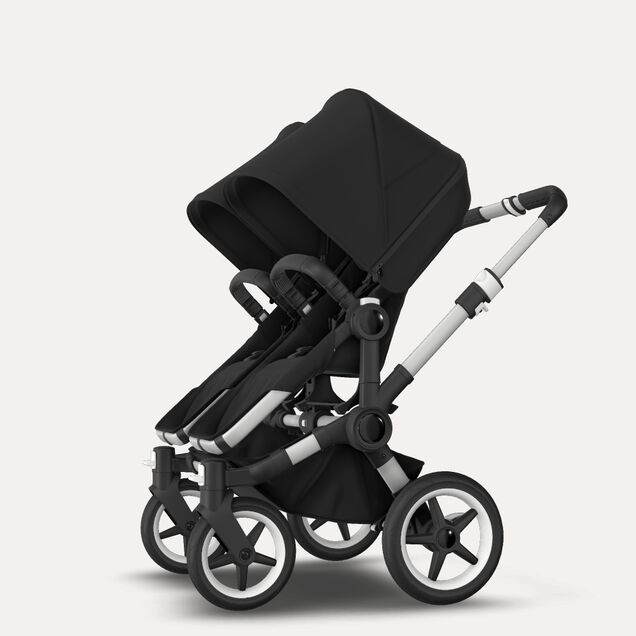 Bugaboo Donkey 3 Twin travel system black sun canopy, black fabrics, aluminium base - Main Image Slide 15 of 15