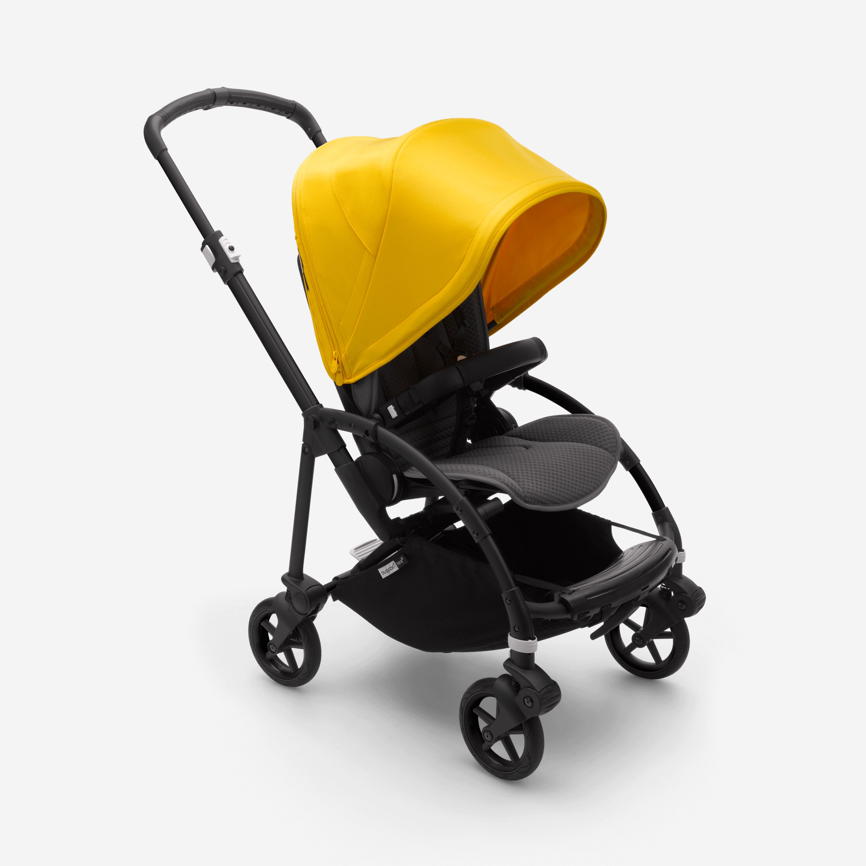 Bugaboo Bee 6 seat stroller lemon yellow sun canopy, grey mélange fabrics, black base - Main Modal Image Slide 1 of 5