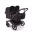 Bugaboo Donkey 6 twin pram black base, cocoa brown fabrics, cocoa brown sun canopy - Thumbnail Slide 1 of 9