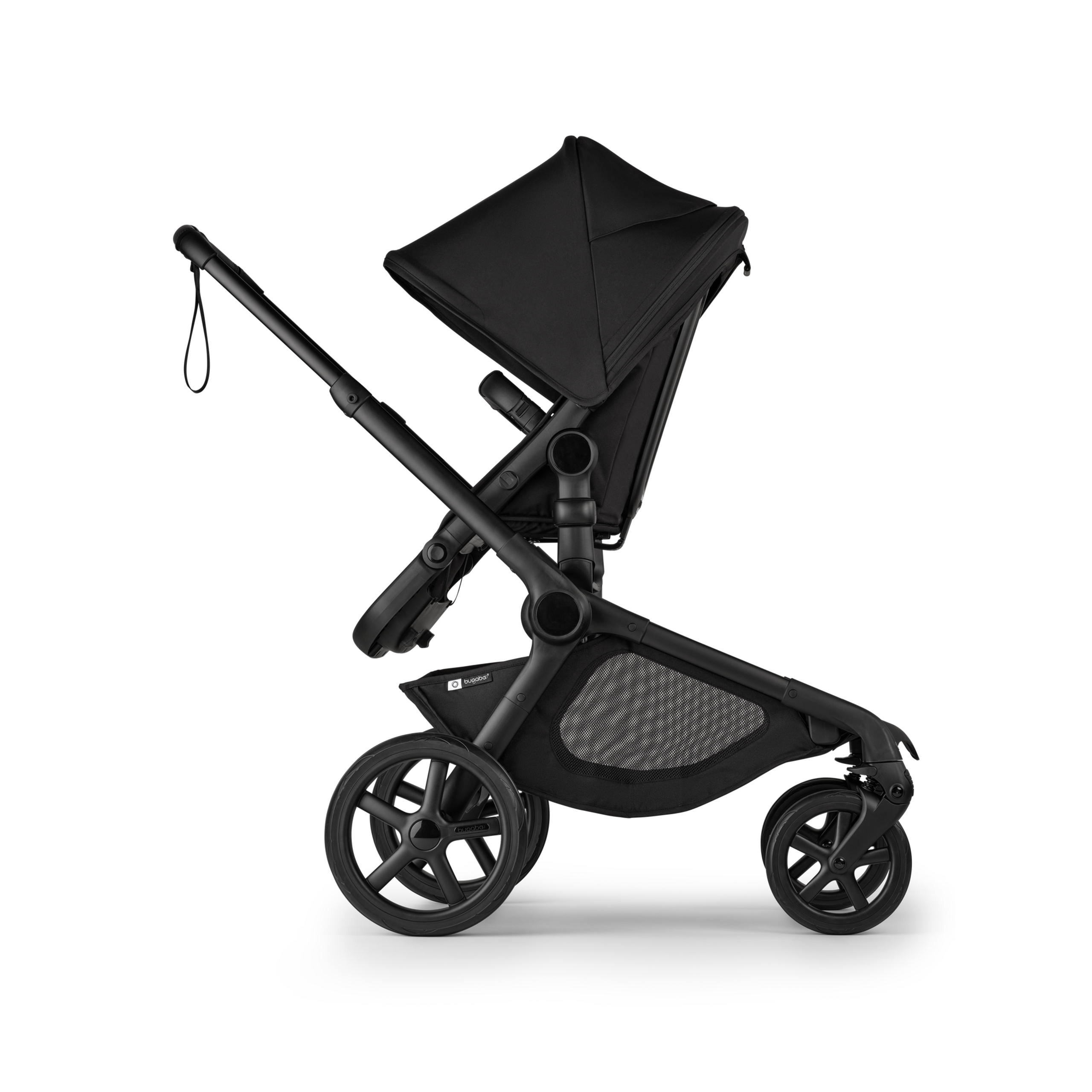 Bugaboo Kangaroo 2-in-1 pram black base, midnight black fabrics, midnight black sun canopy - Thumbnail Slide 4 of 18