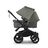 Bugaboo Donkey 5 Duo double stroller black base, grey mélange fabrics, forest green sun canopy - Thumbnail Slide 2 of 11