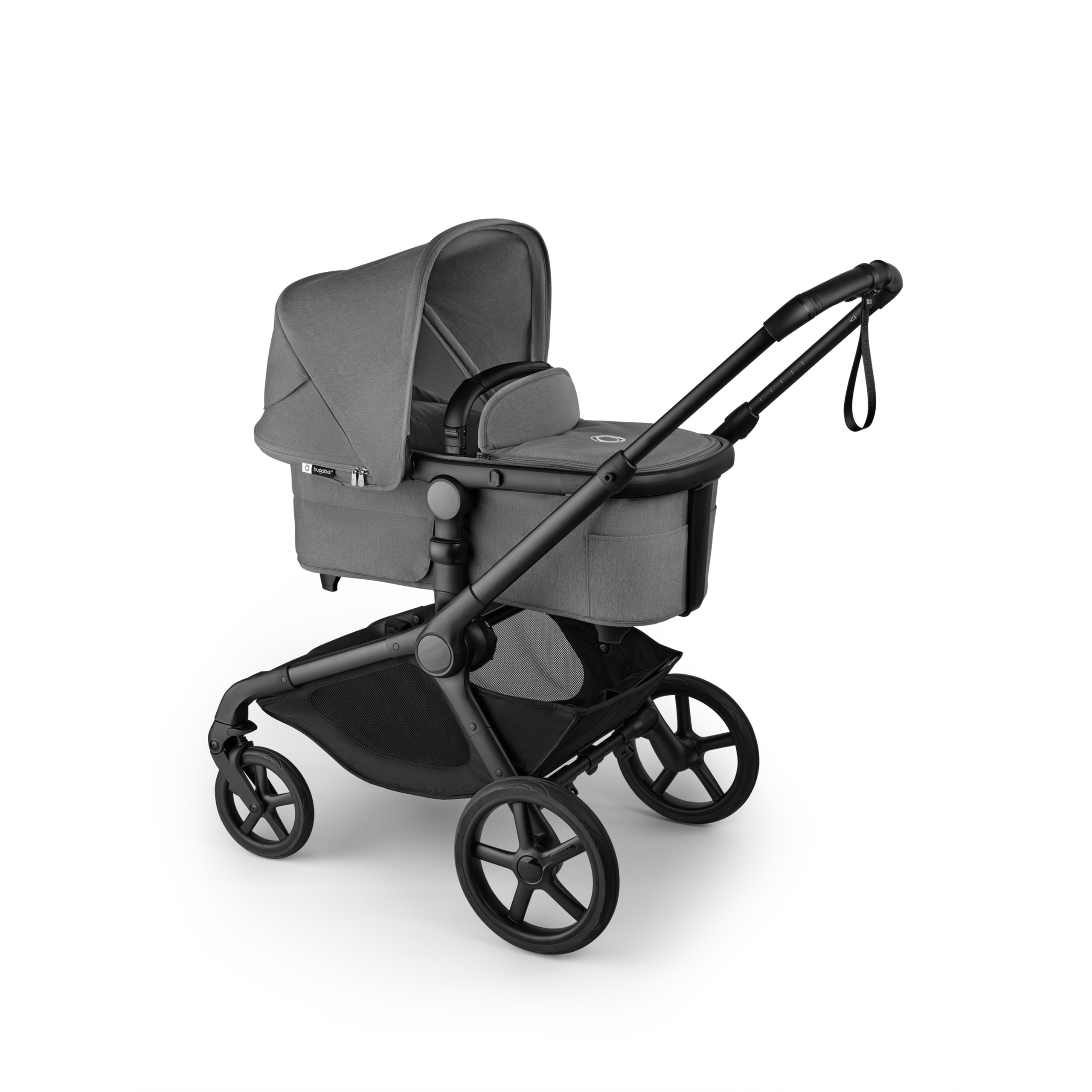 Bugaboo Kangaroo 2-in-1 stroller black base, moon grey fabrics, moon grey sun canopy - Thumbnail Slide 3 of 18