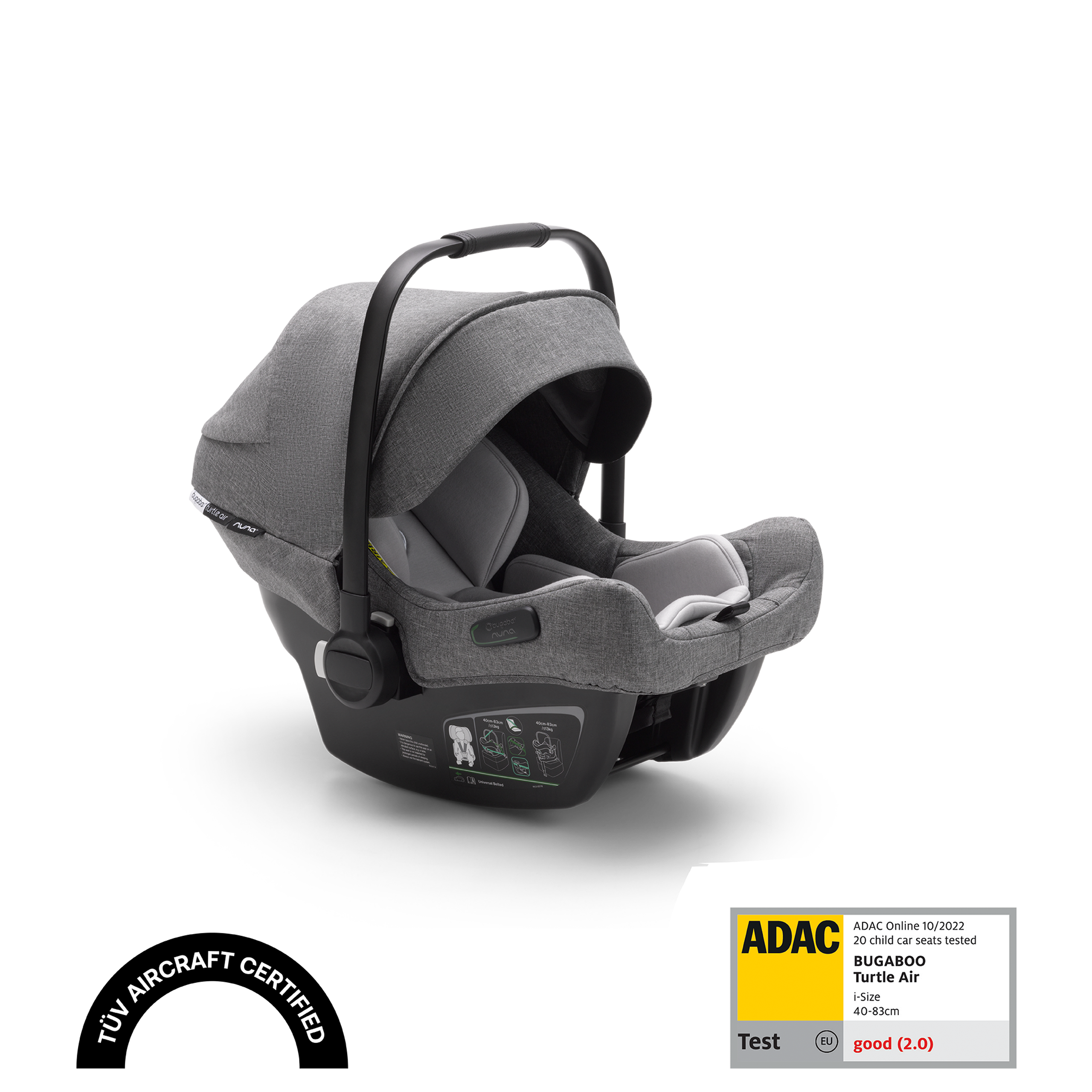 Bugaboo Turtle Air by Nuna car seat GREY - Thumbnail Slide 1 of 7
