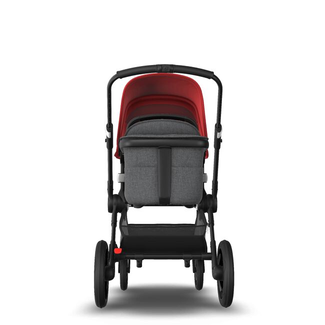 Fox 2 Seat and Bassinet Stroller Red sun canopy, Grey Melange style set, Black chassis - Main Image Slide 2 of 8
