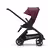 Bugaboo Dragonfly seat stroller black base, midnight black fabrics, dark cherry red sun canopy - Thumbnail Slide 2 of 16