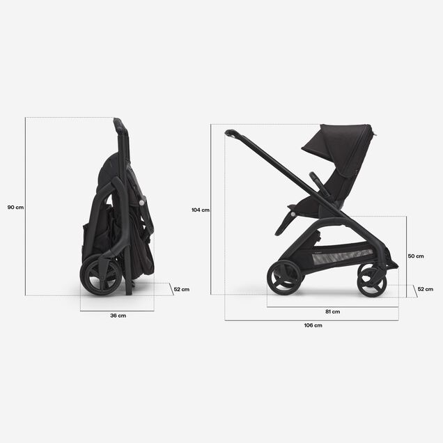 Bugaboo x Konges SlØjd limited edition Dragonfly seat stroller black base, desert taupe melange fabrics, desert taupe melange sun canopy - Main Image Slide 6 of 16