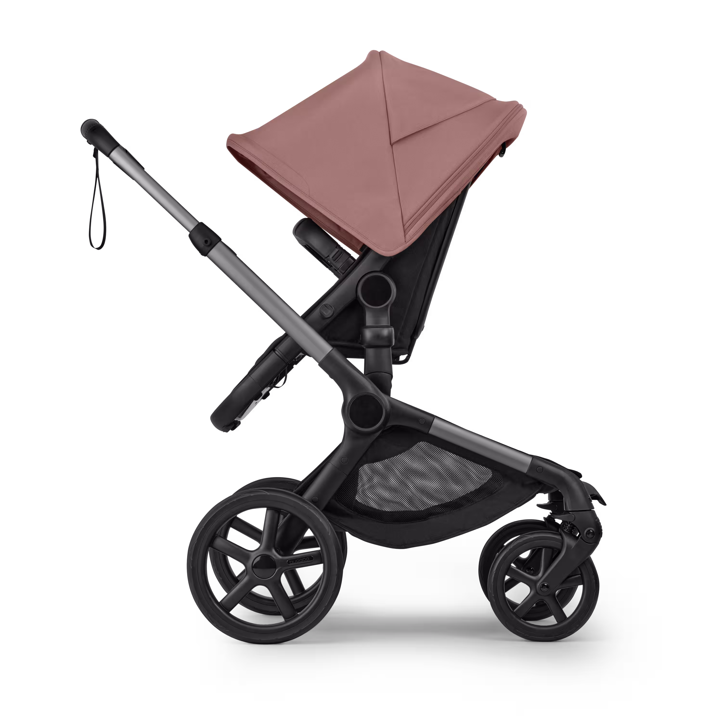Bugaboo Fox 5 Renew 2-in-1 stroller graphite base, heritage black fabrics, dusty pink sun canopy - Main Modal Image Slide 3 of 12