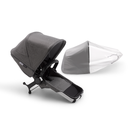 Bugaboo Donkey 3 duo extension complete | ALU/GREY MELANGE-GREY ME - view 1