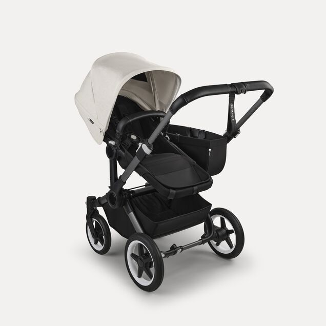 Bugaboo Donkey 5 Mono 2-in-1 stroller graphite base, midnight black fabrics, misty white sun canopy - Main Image Slide 2 of 12