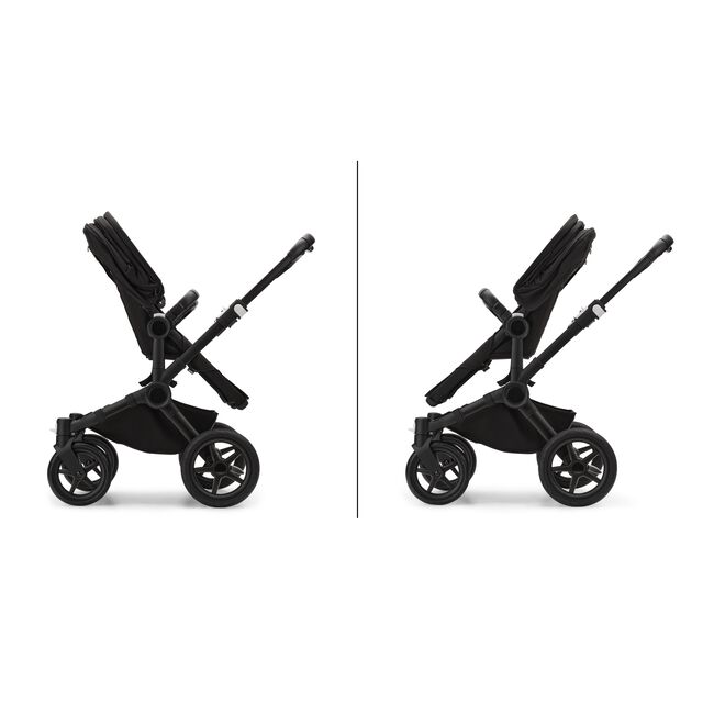 Bugaboo Donkey 5 Twin bassinet and seat stroller black base, midnight black fabrics, art of discovery white sun canopy - Main Image Slide 11 of 15