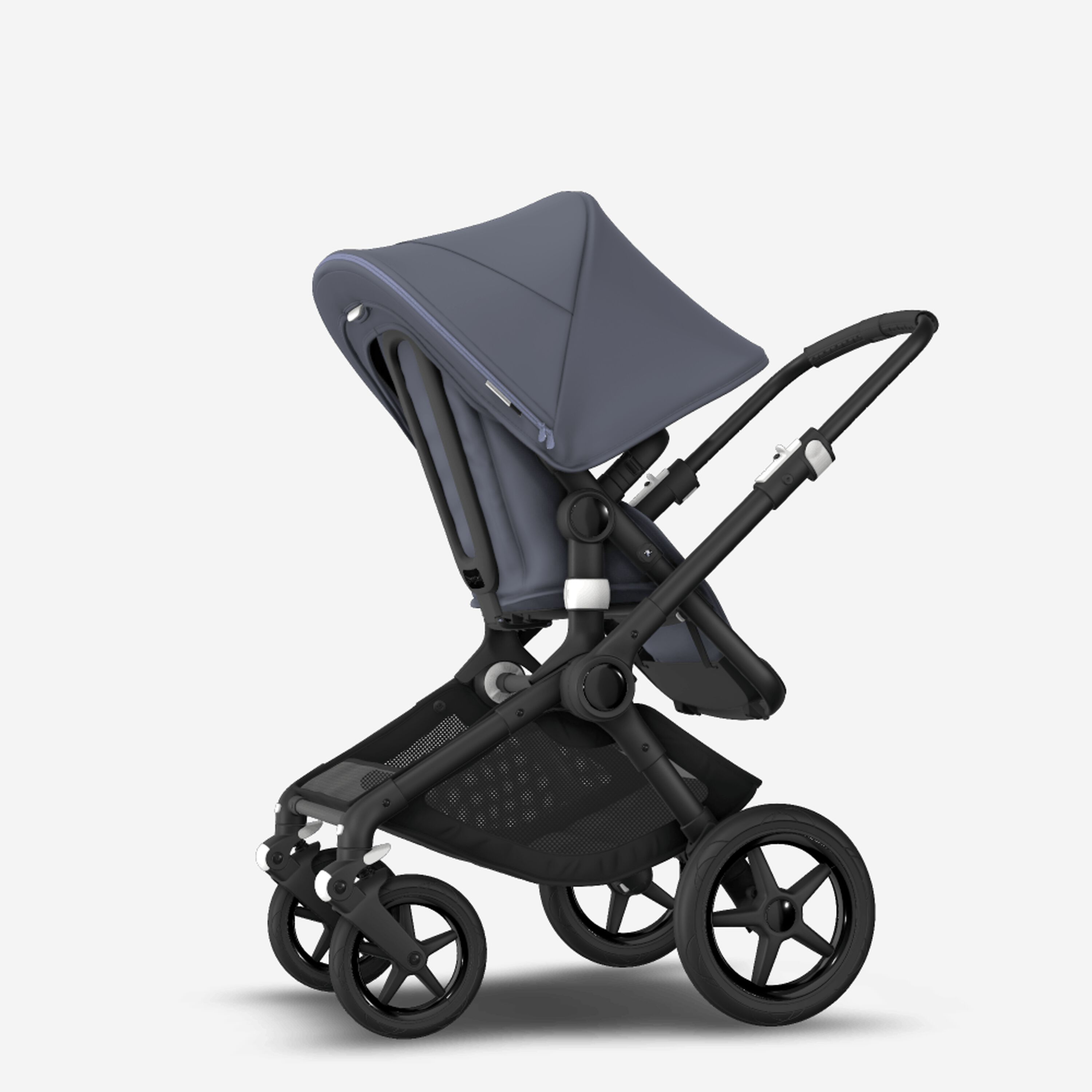 Bugaboo Fox 2 travel system steel blue sun canopy, steel blue fabrics, black base - Main Modal Image Slide 7 of 15
