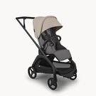 Bugaboo Dragonfly Plus seat stroller black base, grey melange fabrics, desert taupe sun canopy