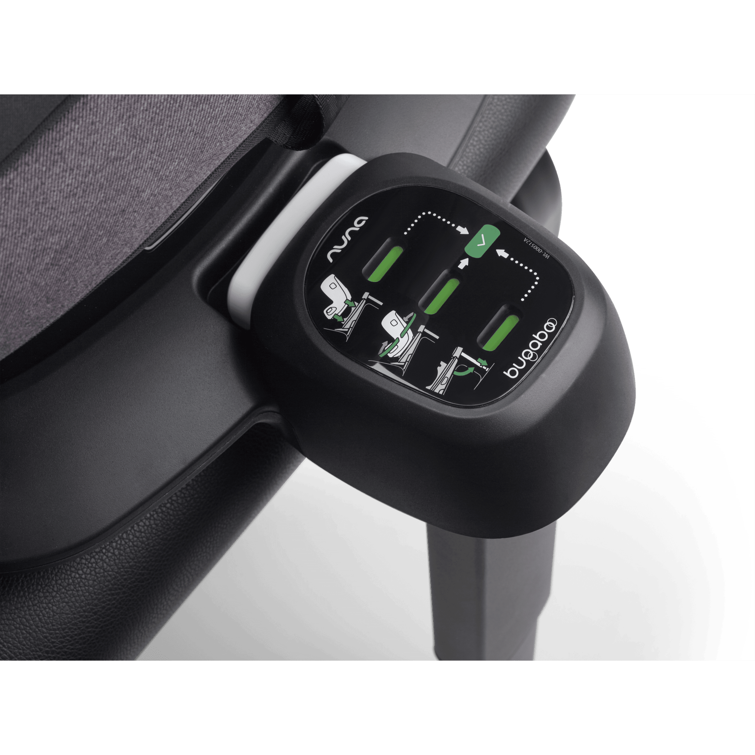 Close up of green safety indicators on the Bugaboo 360 ISOFIX Base by Nuna. - Thumbnail Slide 7 of 13