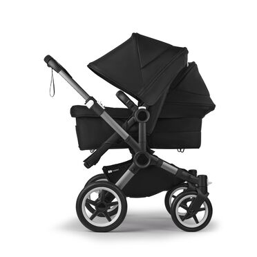 Bugaboo Donkey 5 Duo double stroller graphite base, midnight black fabrics, midnight black sun canopy - view 2