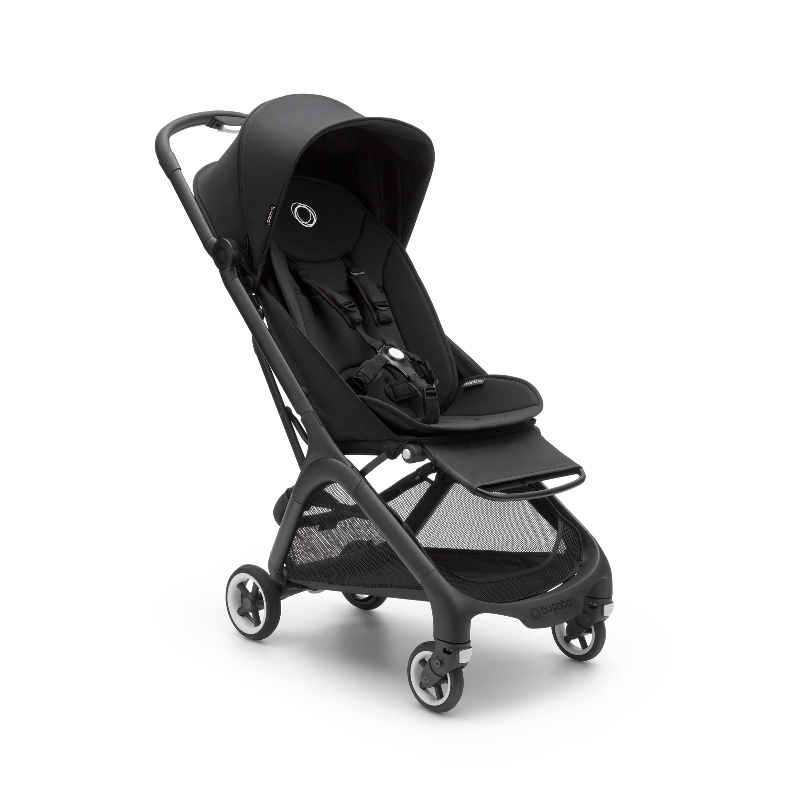 Bugaboo Butterfly travel stroller black base, midnight black fabrics, midnight black sun canopy - Thumbnail Slide 1 of 13