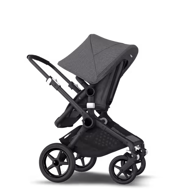 Bugaboo Fox 2 travel system grey melange (nr) sun canopy, grey melange fabrics, black base - Main Image Slide 9 of 18