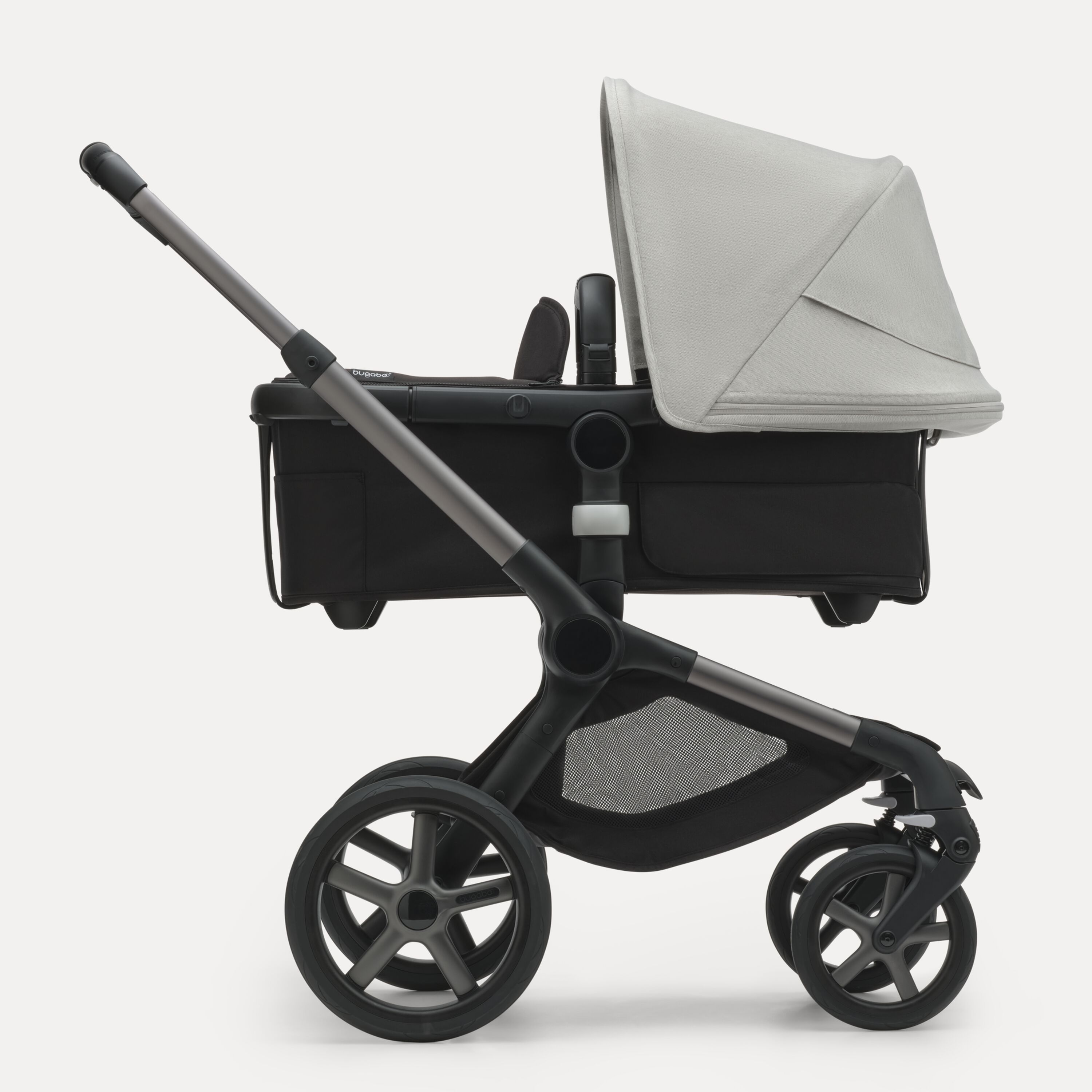 Bugaboo Fox 5 2-in-1 stroller graphite base, midnight black fabrics, misty white sun canopy - Main Modal Image Slide 2 of 12