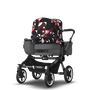 Bugaboo Donkey 5 Mono bassinet and seat stroller graphite base, grey mélange fabrics, animal explorer pink/ red sun canopy - Thumbnail Modal Image Slide 9 of 10