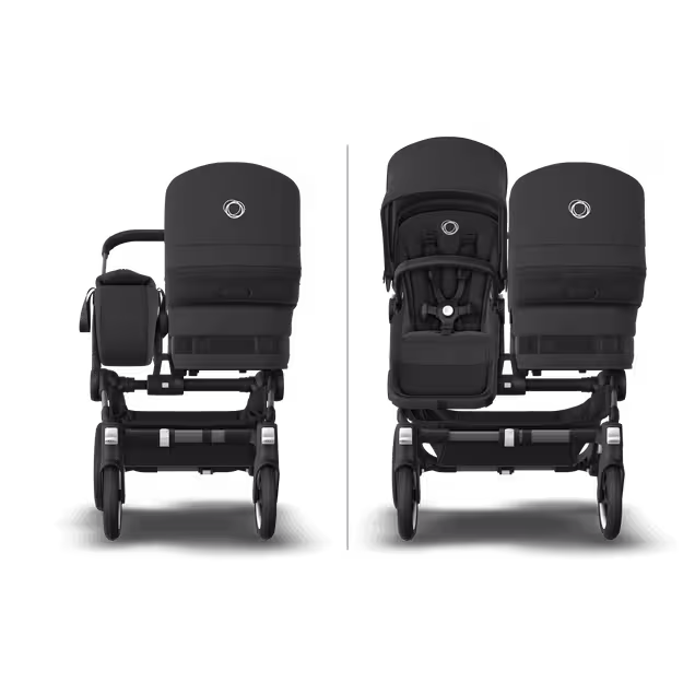 Refurbished Bugaboo Donkey 5 Mono bassinet and seat stroller graphite base, grey mélange fabrics, misty white sun canopy - Main Image Slide 7 of 11