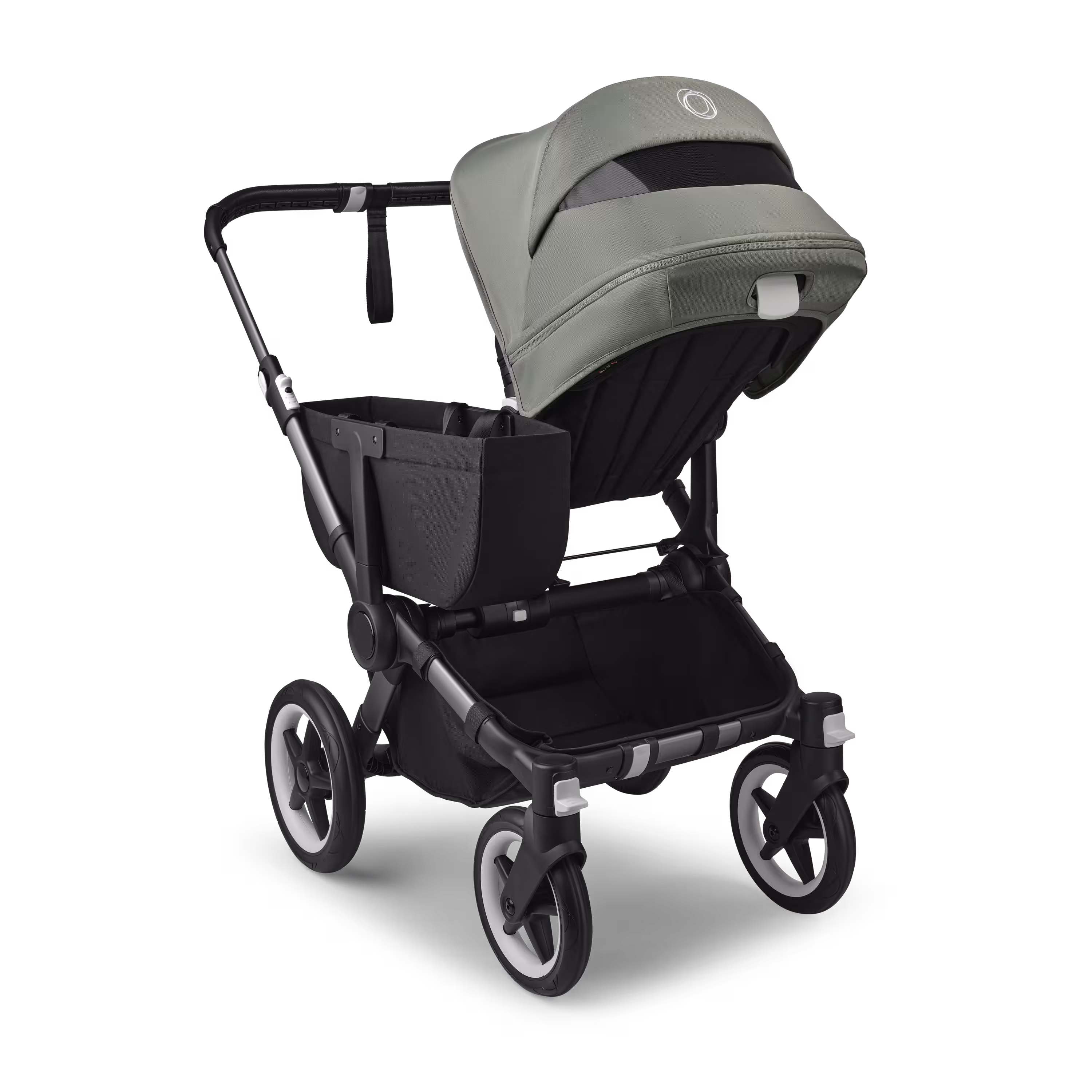 Bugaboo Donkey 5 Mono 2-in-1 stroller graphite base, midnight black fabrics, forest green sun canopy - Main Modal Image Slide 4 of 12