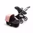 Bugaboo Fox 3 bassinet and seat stroller with graphite frame, black fabrics, and pink sun canopy. - Thumbnail Slide 5 of 7