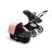 Bugaboo Fox 3 bassinet and seat stroller with graphite frame, black fabrics, and pink sun canopy. - Thumbnail Slide 5 of 7