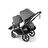Bugaboo Kangaroo tandem pram black base, moon grey fabrics, moon grey sun canopy - Thumbnail Slide 5 of 18