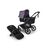 Bugaboo Fox 5 Renew bassinet and seat 2-in-1 stroller, with black chassis, Heritage Black fabrics, and Astro Purple sun canopy. - Thumbnail Slide 1 of 12