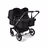 Bugaboo Donkey 5 twin stroller graphite base, midnight black fabrics, midnight black sun canopy - Thumbnail Slide 1 of 12