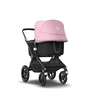 Fox 2 Seat and Bassinet Stroller Soft Pink sun canopy, Black style set, Black chassis - Thumbnail Slide 1 of 8