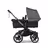 Bugaboo Donkey 5 twin stroller graphite base, midnight black fabrics, grey mélange sun canopy - Thumbnail Slide 2 of 12