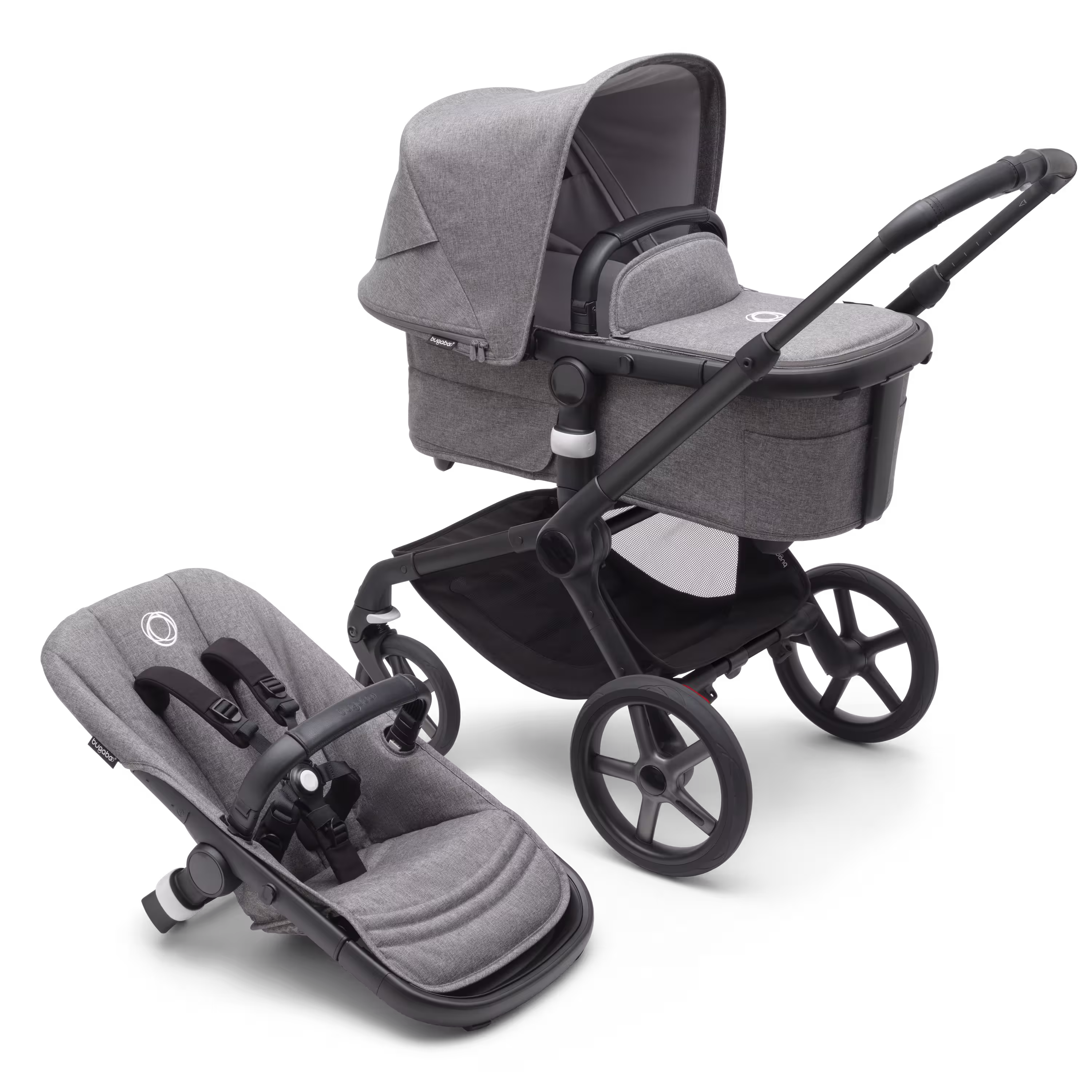 Refurbished Bugaboo Fox 5 complete BLACK/GREY MELANGE-GREY MELANGE - Main Modal Image Slide 1 van 10