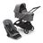 Bugaboo Dragonfly carrycot and seat pushchair with graphite chassis, grey melange fabrics and grey melange sun canopy. - Thumbnail Slide 1 of 16