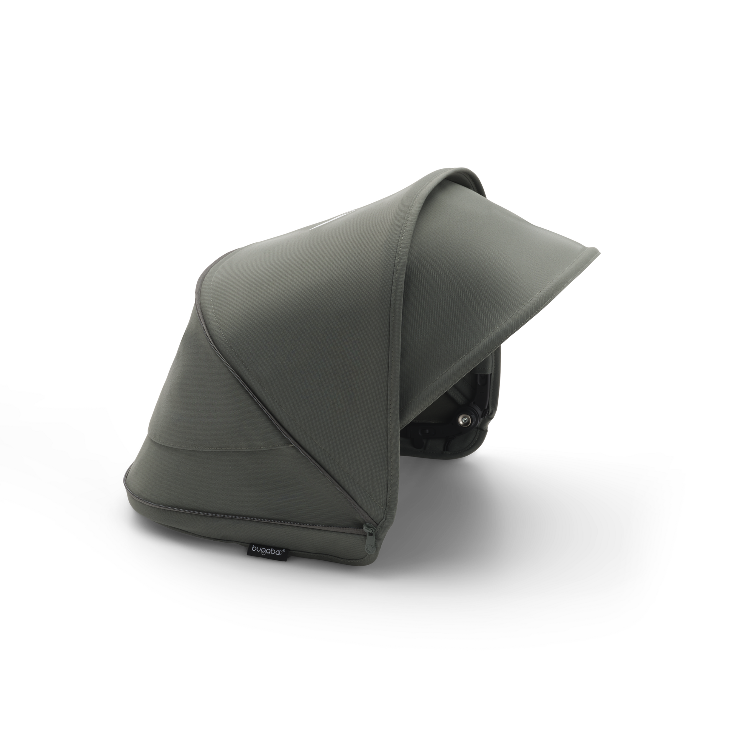 Refurbished Bugaboo Dragonfly bassinet and seat stroller graphite base, grey melange fabrics, forest green sun canopy - Thumbnail Slide 8 of 11
