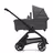 Side view of the Bugaboo Dragonfly carrycot pushchair with black chassis, forest green fabrics and forest green sun canopy. - Thumbnail Slide 3 of 16