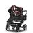 Bugaboo Donkey 5 Duo double stroller graphite base, midnight black fabrics, animal explorer pink/ red sun canopy - Thumbnail Slide 3 of 10