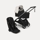 Bugaboo Dragonfly Plus 2-in-1 stroller graphite base, heritage black fabrics, misty white sun canopy
