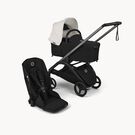 Bugaboo Dragonfly Plus 2-in-1 stroller graphite base, heritage black fabrics, misty white sun canopy